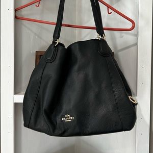 Black leather Coach sachel